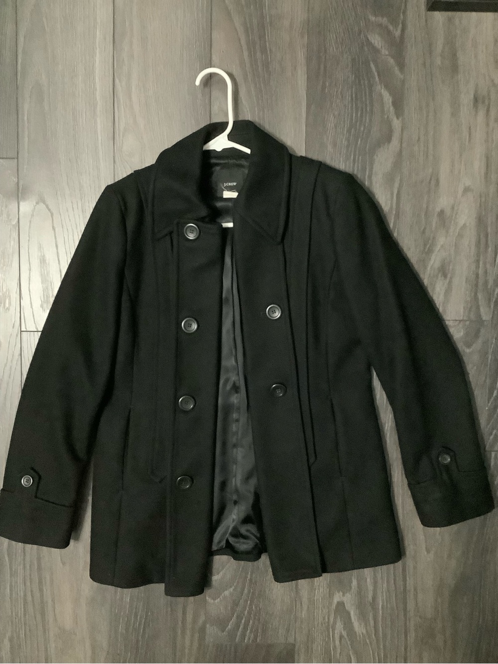J. Crew Peacoat Women Short pea Coat Black wool Blend Jacket